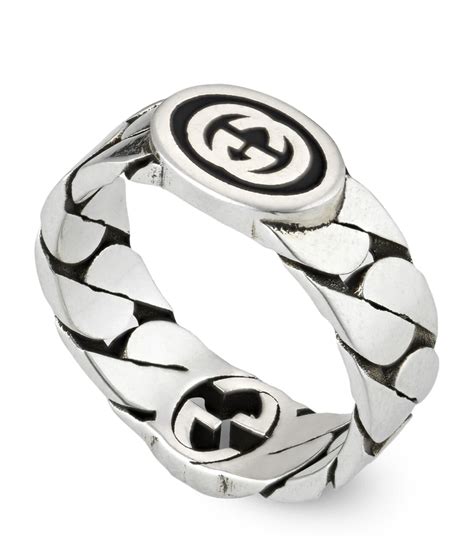 silver gucci rings for women|Gucci black and gold ring.